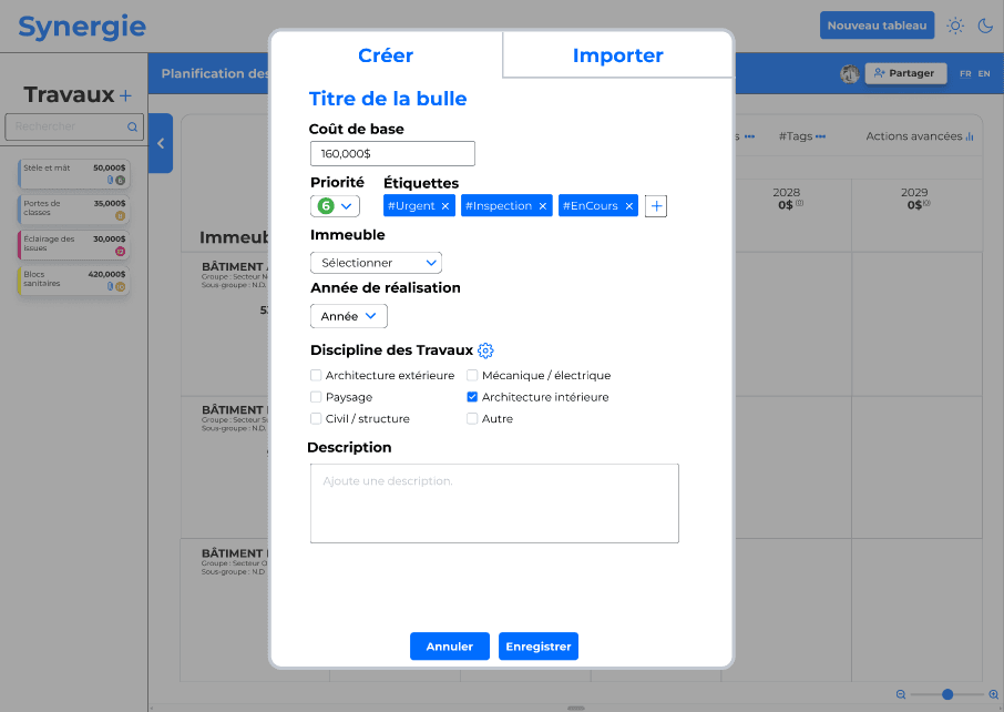 Interface mobile de Synergie montrant la gestion des tâches sur smartphone et tablette